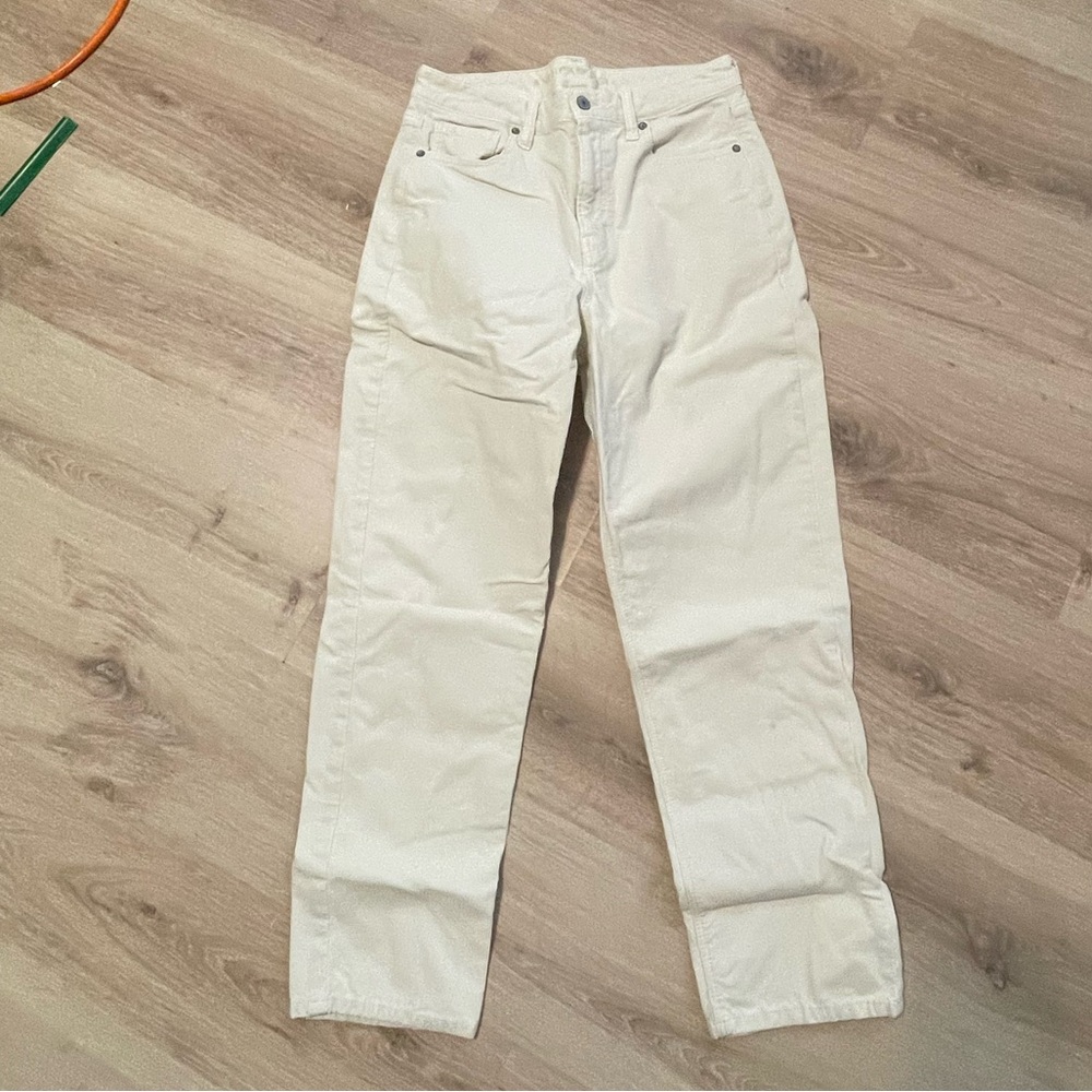 AE cream corduroy mom straight Jean